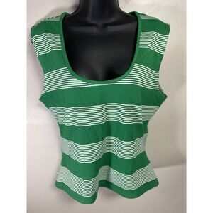 NWT Anthropology Bishop + Young Green Stripe Tank Top Women's Size Medium